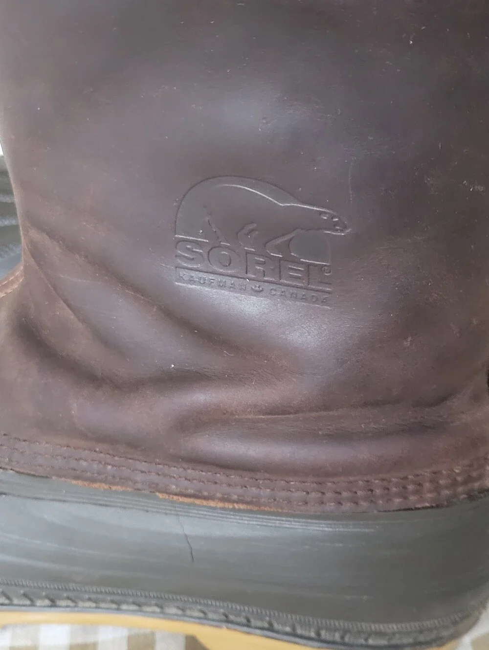 Sorel Brown Leather & Rubber Winter Pull-On Boots, Removable Wool Liner, Sz 10